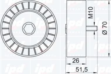 IPD 15-3087 - Pulley, v-ribbed belt autospares.lv