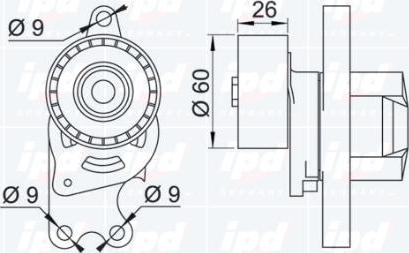 IPD 15-3077 - Belt Tensioner, v-ribbed belt autospares.lv