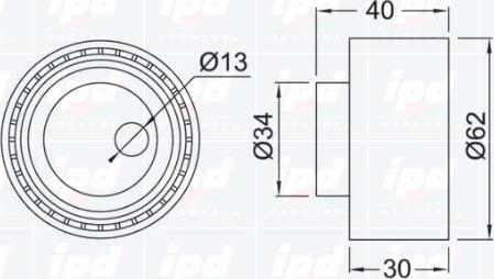 IPD 15-3100 - Tensioner Pulley, timing belt autospares.lv