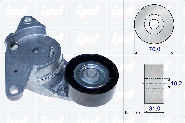 IPD 15-3842 - Belt Tensioner, v-ribbed belt autospares.lv