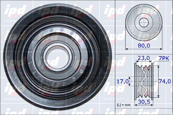 IPD 15-3869 - Pulley, v-ribbed belt autospares.lv