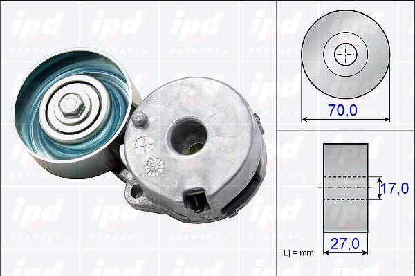 IPD 15-3807 - Belt Tensioner, v-ribbed belt autospares.lv