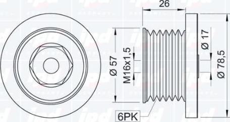 IPD 15-3313 - Pulley, alternator, freewheel clutch autospares.lv