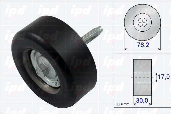 IPD 15-3332 - Pulley, v-ribbed belt autospares.lv