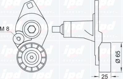 IPD 10-0179 - Belt Tensioner, v-ribbed belt autospares.lv