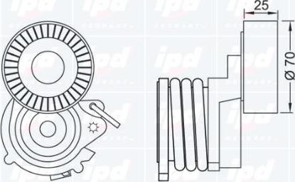 IPD 10-1043 - Belt Tensioner, v-ribbed belt autospares.lv