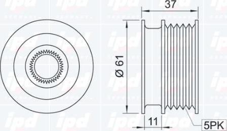 IPD 12-0228 - Pulley, alternator, freewheel clutch autospares.lv
