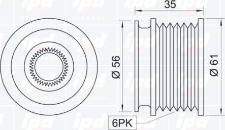 IPD 12-0731 - Pulley, alternator, freewheel clutch autospares.lv