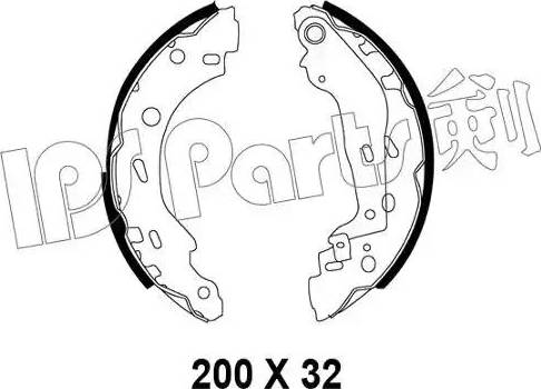 IPS Parts IBL-4M00 - Brake Shoe, Drum brakes autospares.lv