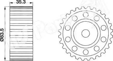 IPS Parts ITB-6203 - Deflection / Guide Pulley, timing belt autospares.lv