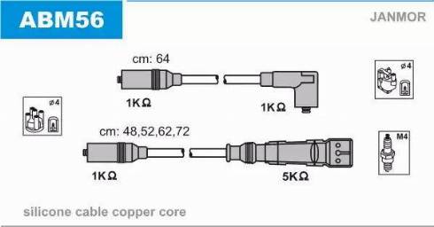 Janmor ABM56 - Ignition Cable Kit autospares.lv