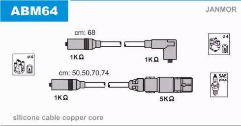 Janmor ABM64 - Ignition Cable Kit autospares.lv