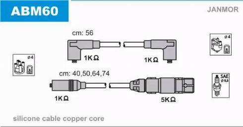 Janmor ABM60 - Ignition Cable Kit autospares.lv