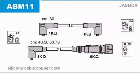 Janmor ABM11 - Ignition Cable Kit autospares.lv