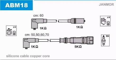 Janmor ABM18 - Ignition Cable Kit autospares.lv