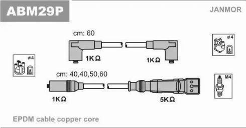 Janmor ABM29P - Ignition Cable Kit autospares.lv