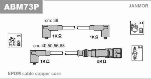 Janmor ABM73P - Ignition Cable Kit autospares.lv