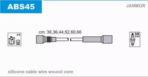 Janmor ABS45 - Ignition Cable Kit autospares.lv