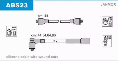 Janmor ABS23 - Ignition Cable Kit autospares.lv