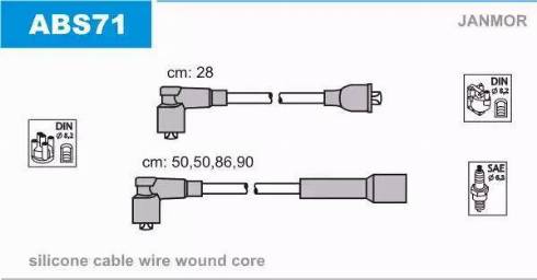 Janmor ABS71 - Ignition Cable Kit autospares.lv