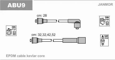 Janmor ABU9 - Ignition Cable Kit autospares.lv