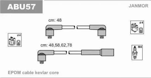 Janmor ABU57 - Ignition Cable Kit autospares.lv