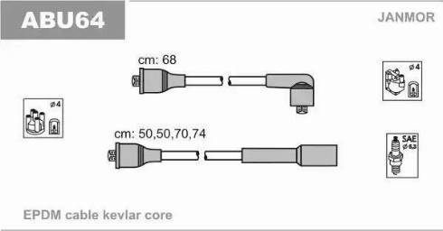 Janmor ABU64 - Ignition Cable Kit autospares.lv