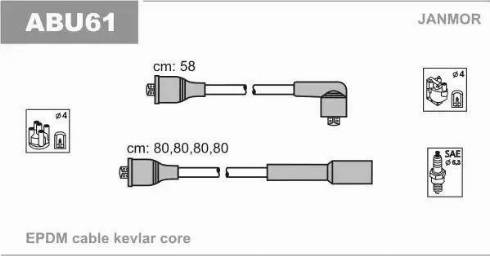 Janmor ABU61 - Ignition Cable Kit autospares.lv