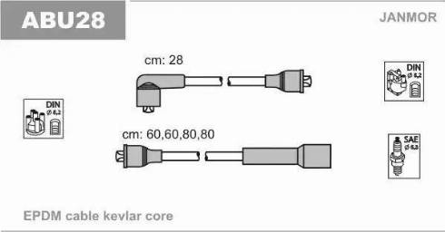 Janmor ABU28 - Ignition Cable Kit autospares.lv