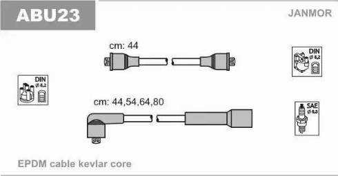 Janmor ABU23 - Ignition Cable Kit autospares.lv