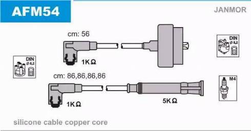 Janmor AFM54 - Ignition Cable Kit autospares.lv