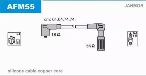 Janmor AFM55 - Ignition Cable Kit autospares.lv