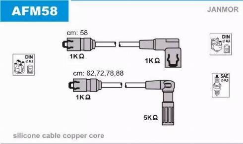 Janmor AFM58 - Ignition Cable Kit autospares.lv