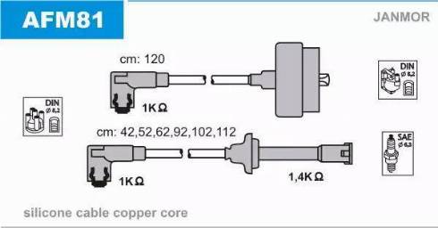 Janmor AFM81 - Ignition Cable Kit autospares.lv