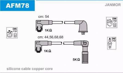 Janmor AFM78 - Ignition Cable Kit autospares.lv