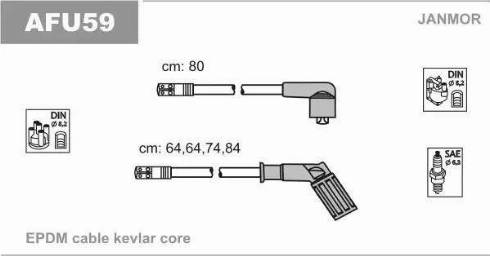 Janmor AFU59 - Ignition Cable Kit autospares.lv