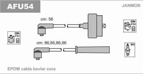 Janmor AFU54 - Ignition Cable Kit autospares.lv