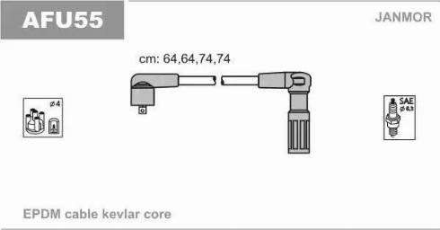 Janmor AFU55 - Ignition Cable Kit autospares.lv