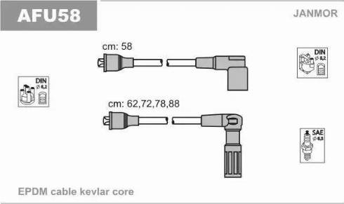 Janmor AFU58 - Ignition Cable Kit autospares.lv