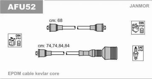 Janmor AFU52 - Ignition Cable Kit autospares.lv