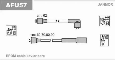 Janmor AFU57 - Ignition Cable Kit autospares.lv