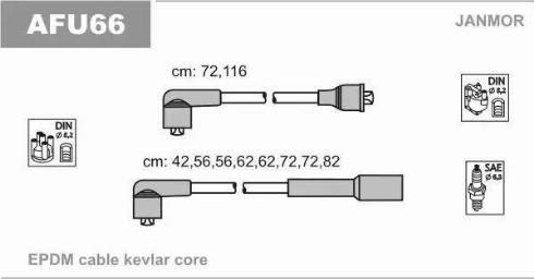 Janmor AFU66 - Ignition Cable Kit autospares.lv