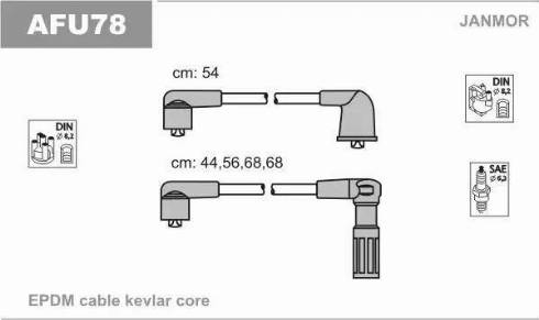 Janmor AFU78 - Ignition Cable Kit autospares.lv