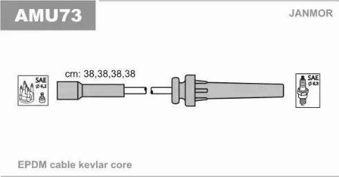 Janmor AMU73 - Ignition Cable Kit autospares.lv
