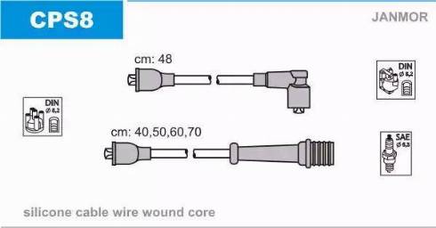 Janmor CPS8 - Ignition Cable Kit autospares.lv