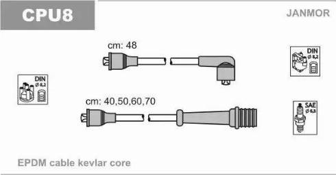 Janmor CPU8 - Ignition Cable Kit autospares.lv