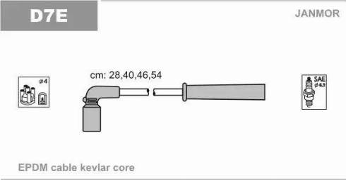 Janmor D7E - Ignition Cable Kit autospares.lv