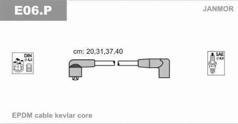 Janmor E06.P - Ignition Cable Kit autospares.lv
