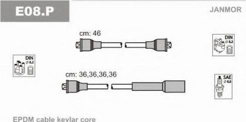 Janmor E08.P - Ignition Cable Kit autospares.lv