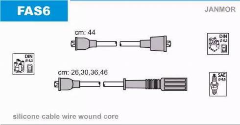 Janmor FAS6 - Ignition Cable Kit autospares.lv